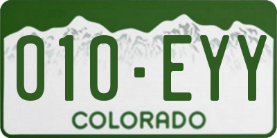 CO license plate 010EYY