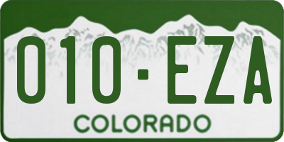 CO license plate 010EZA