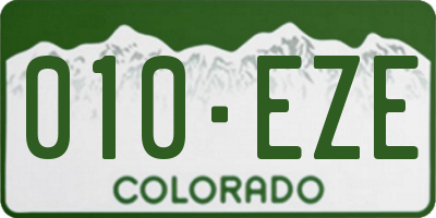 CO license plate 010EZE