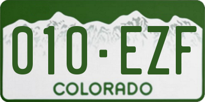 CO license plate 010EZF