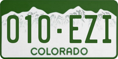 CO license plate 010EZI