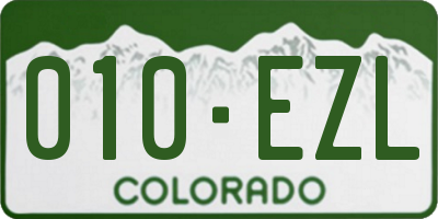 CO license plate 010EZL