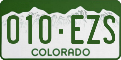 CO license plate 010EZS
