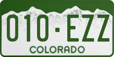 CO license plate 010EZZ