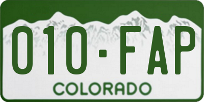 CO license plate 010FAP