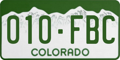 CO license plate 010FBC