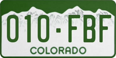 CO license plate 010FBF