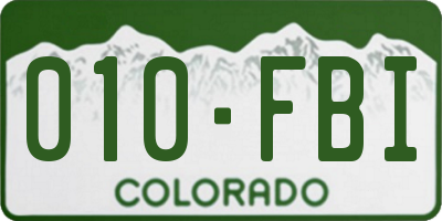 CO license plate 010FBI