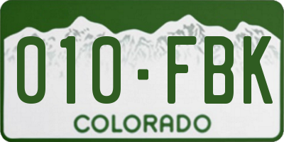 CO license plate 010FBK