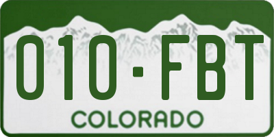CO license plate 010FBT
