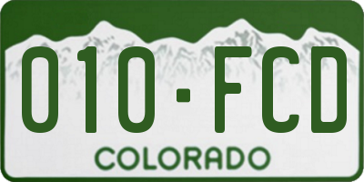 CO license plate 010FCD