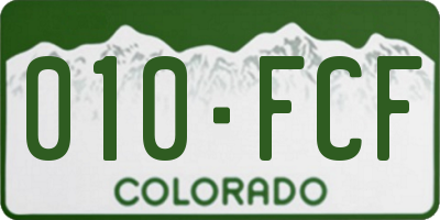 CO license plate 010FCF