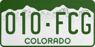 CO license plate 010FCG