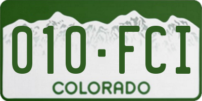 CO license plate 010FCI