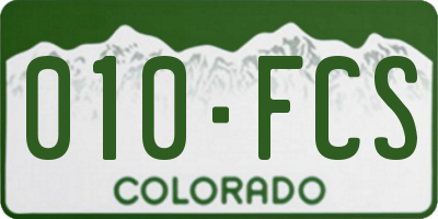 CO license plate 010FCS