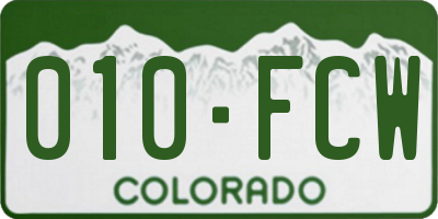 CO license plate 010FCW