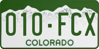 CO license plate 010FCX