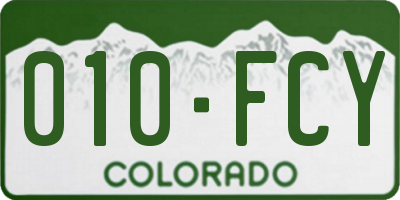 CO license plate 010FCY