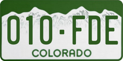 CO license plate 010FDE