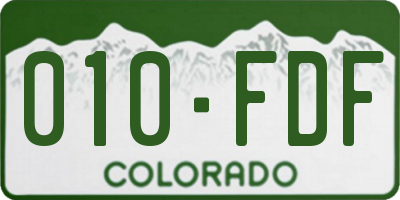 CO license plate 010FDF