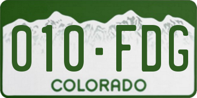 CO license plate 010FDG