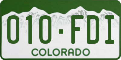 CO license plate 010FDI
