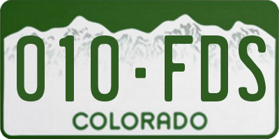 CO license plate 010FDS