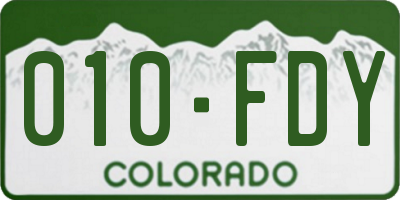 CO license plate 010FDY
