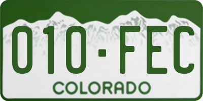 CO license plate 010FEC