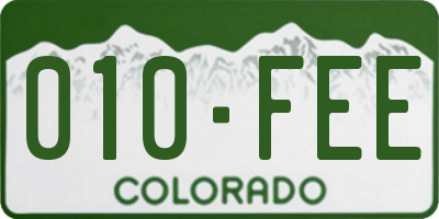 CO license plate 010FEE