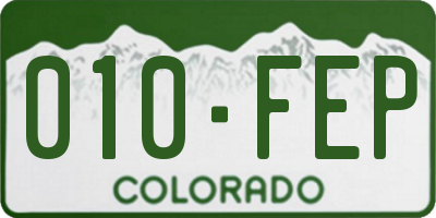 CO license plate 010FEP