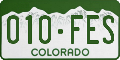 CO license plate 010FES