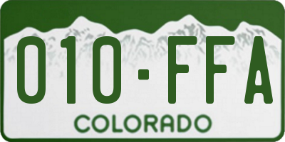 CO license plate 010FFA