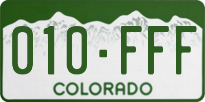 CO license plate 010FFF