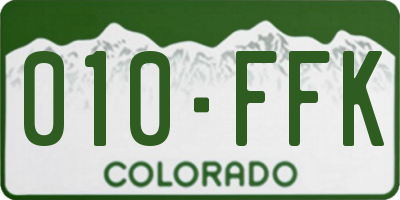CO license plate 010FFK