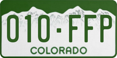 CO license plate 010FFP
