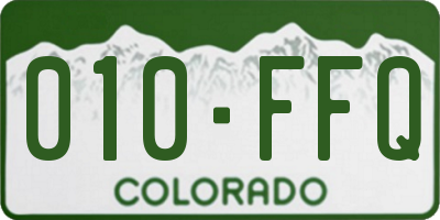 CO license plate 010FFQ