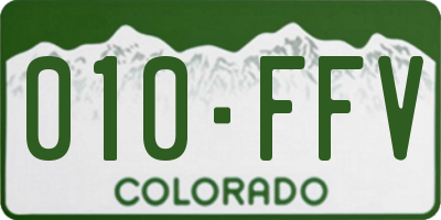 CO license plate 010FFV