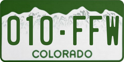 CO license plate 010FFW