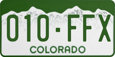 CO license plate 010FFX