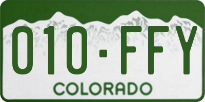 CO license plate 010FFY