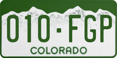 CO license plate 010FGP