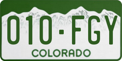 CO license plate 010FGY