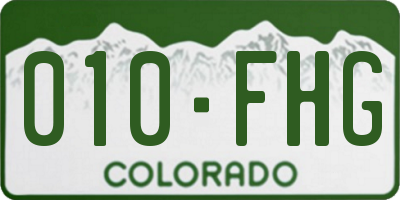 CO license plate 010FHG