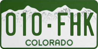 CO license plate 010FHK