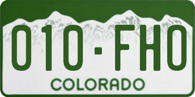 CO license plate 010FHO