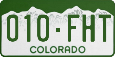 CO license plate 010FHT