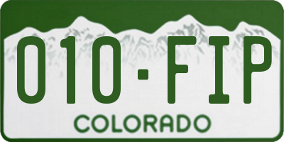 CO license plate 010FIP