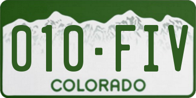CO license plate 010FIV