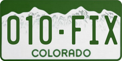 CO license plate 010FIX